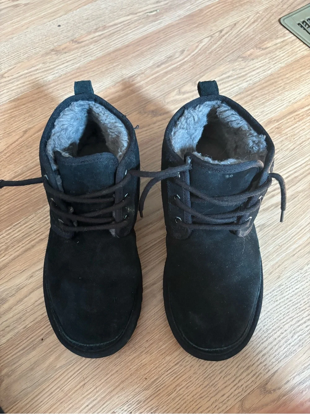 UGG Black Suede Chukka Boots with Shearling Lining
